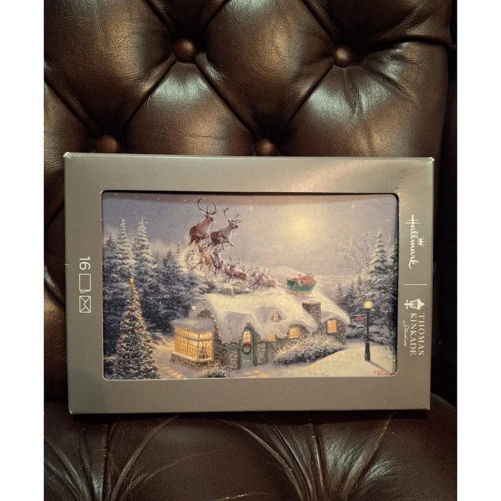 Thomas Kinkade Hallmark Christmas Cards 'Dash Away All' New Factory Sealed